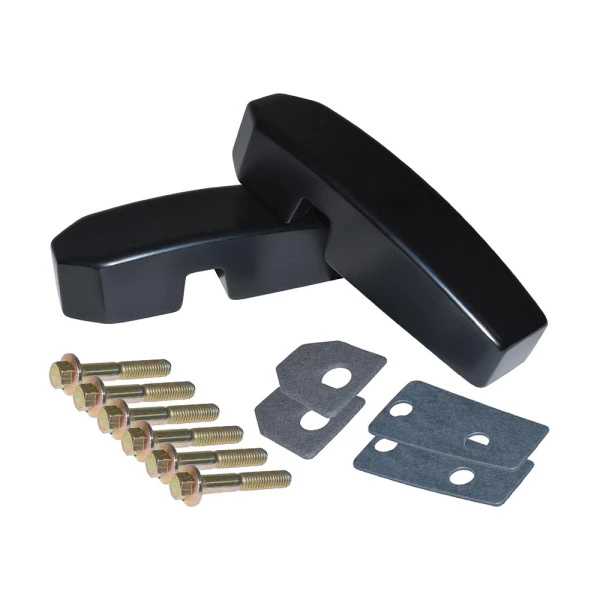 SET VAN 2 STUKS ZWART GEANODISEERD ALUMINIUM STEUNEN