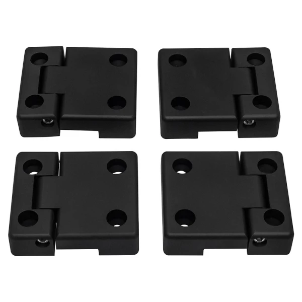SET VAN 4 ZWART GEANODISEERDE ALUMINIUM SCHARNIEREN ACHTERPORTIEREN