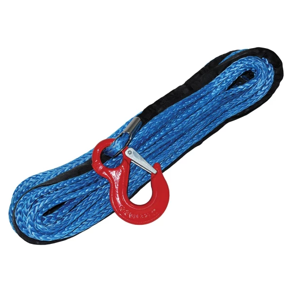 11 MM 28 MTR SYNTHETISCH LIERTOUW, TREKSTERKTE 10000 LBS = 4536 KG, INCLUSIEF HAAK