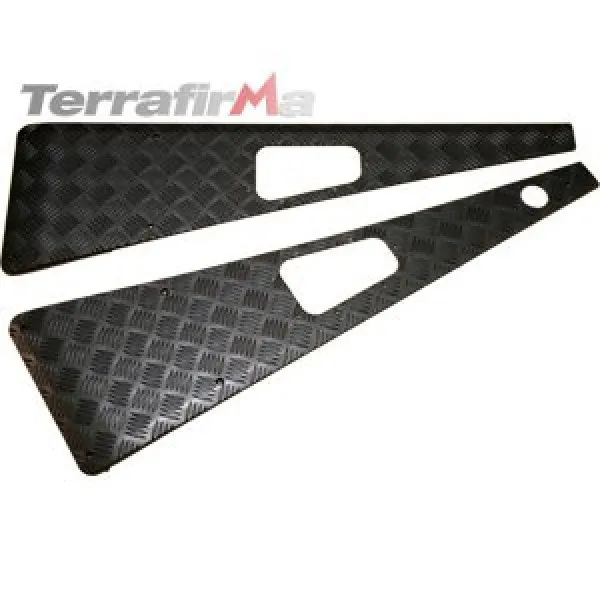 TRAANPLAAT SPATBORD SET DEFENDER ZWART MET ANTENNEGAT LINKS